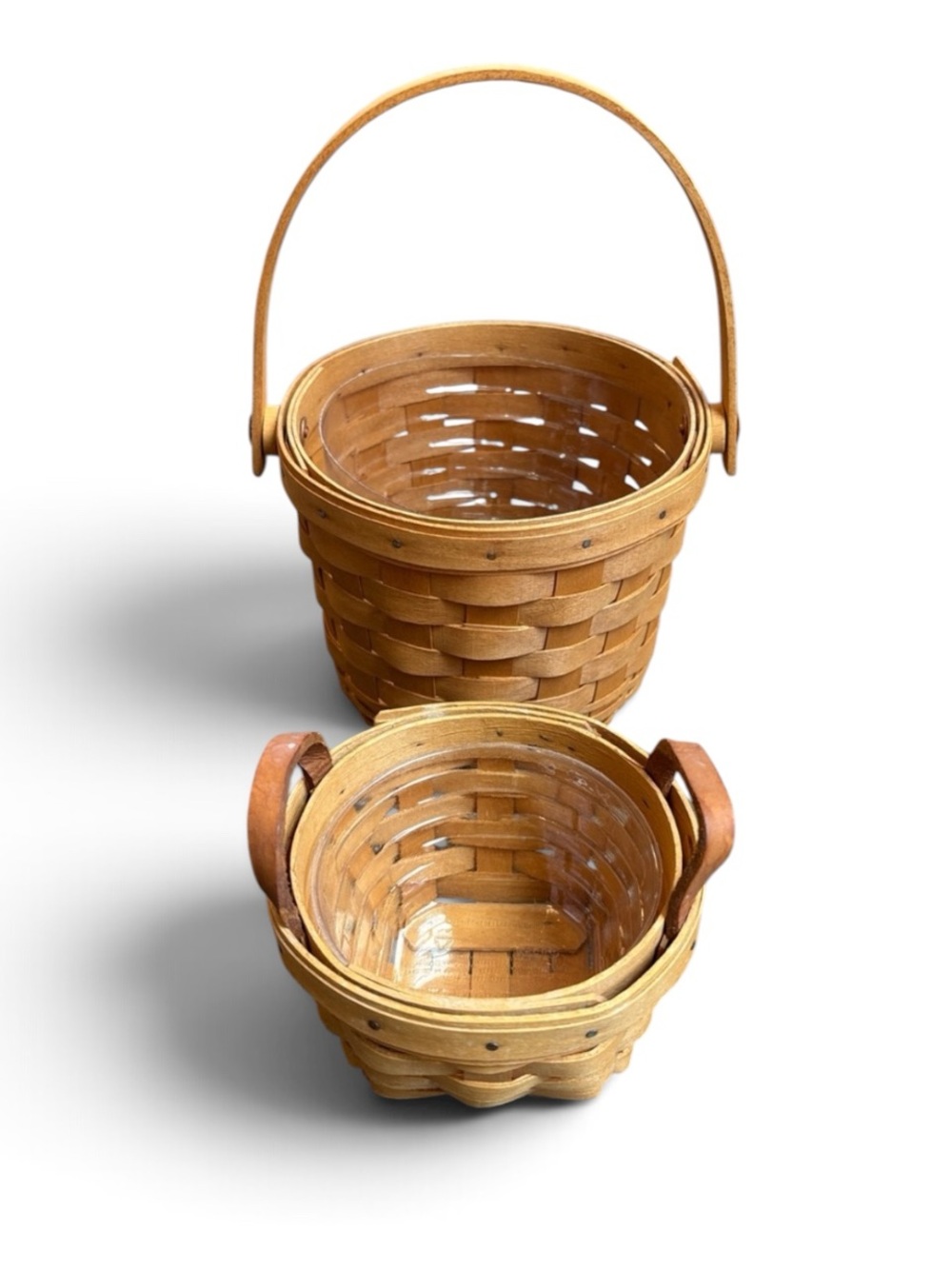 Longaberger Classic Woven Baskets Fruit Basket Handles & Protectors Set of 2